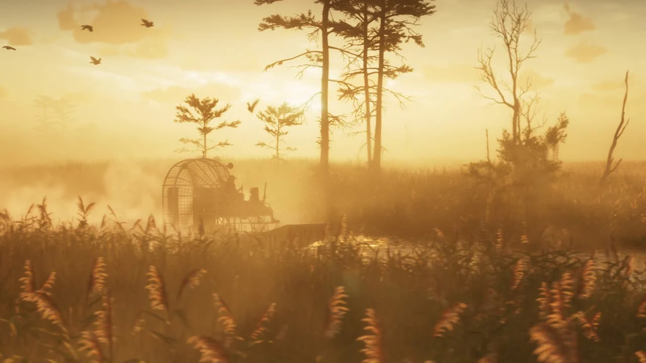A sunny airboat scene from the GTA VI trailer